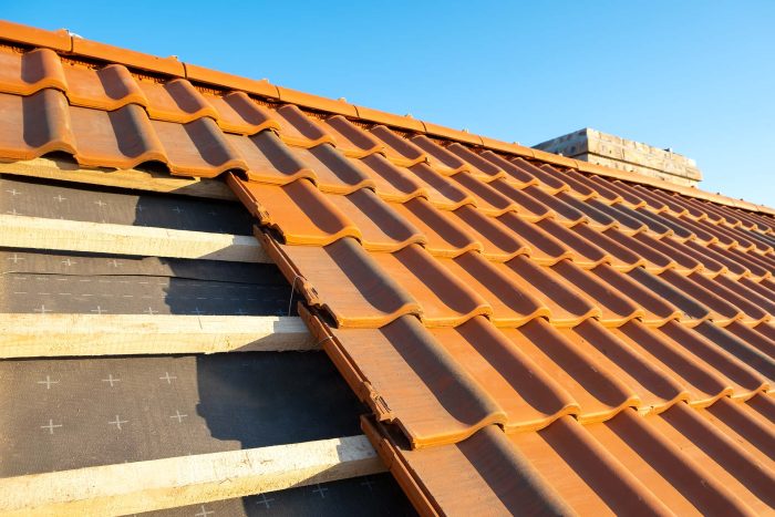 Construction of a tiled roof