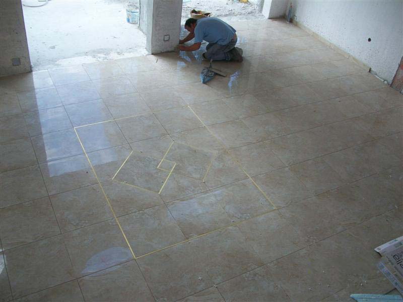 Tile floor installation