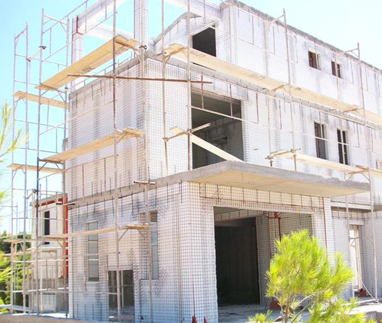Construction of two-storey maisonettes in Pikermi, Attica